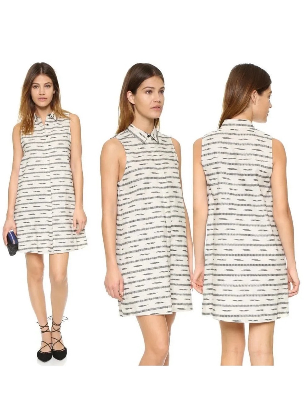 Alice + Olivia Isabelle Linen Shirt Dress Size Large